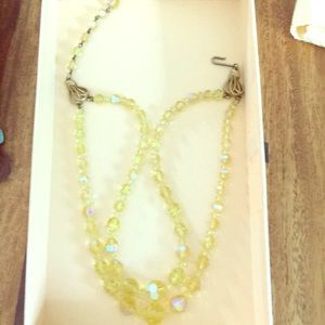 Vintage handmade citrine yellow color choker